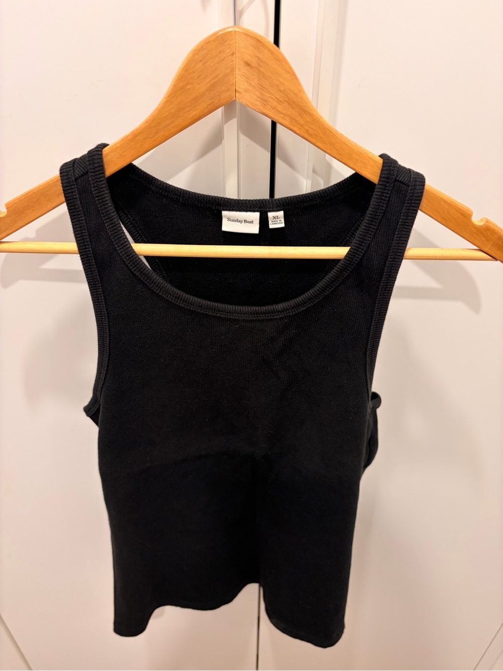 Sunday Best Black Ribbed Scoop Tank
